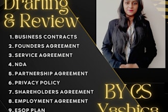 draft, review contracts and agreements etc in 24 hours