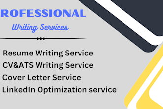 write fully optimized resume, CV, cover letter and linkedin