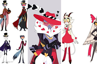 draw your fursona furry art in hazbin hotel helluva boss character oc