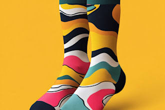 do a custom and unique socks design art for you
