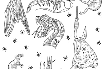 create minimalist linework tattoo design for you