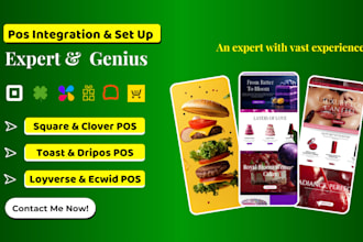 setup clover pos, dripos, toast pos, square pos, ubereat, ecwid, loyverse