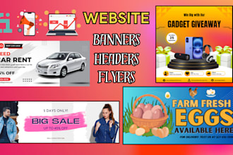 design professional web banner, header, web banner ads, flyer