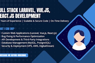 develop, fix, and optimize your laravel, vuejs, and reactjs application