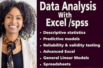 do data analysis and visualization in excel, powerbi,spss ,python