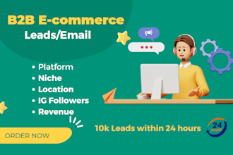 deliver 10k ecommerce, shopify, woocommerce, magento leads in 24 hours