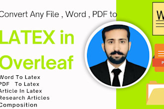 convert pdf  ,  word to latex in overleaf , article to latex