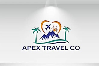 design a professional travel logo tailored to your needs