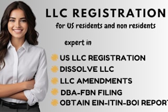 register your US llc, ein, itin, boi, dissolve llc, amend llc, register dba