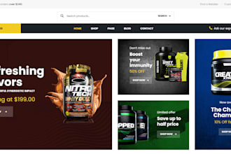 design private label supplement shopify store health supplement website