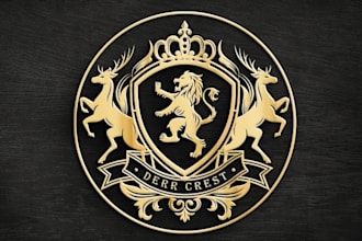 design a vintage style family crest heraldic shield, coat of arms or emblem logo