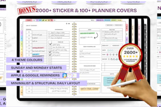 design custom hyperlinked planner google calender expense tracker planner ebook