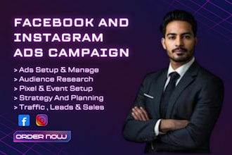 setup facebook ads manager , fb and instagram ads