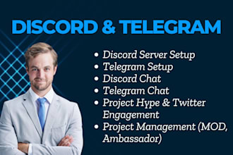 do discord chat telegram chat twitter marketing with my team