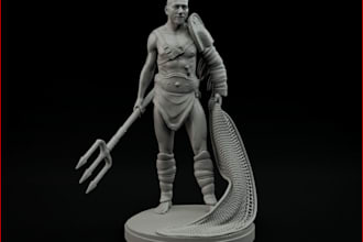 sculpt 3d custom miniature from ref,dnd mini figurine,fantasy model, 3d medieval