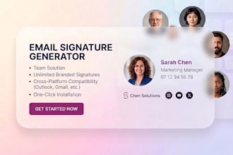 develop editable email signature, HTML email signature generator for your team