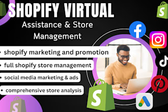 be your shopify virtual assistant, store manager optimize your shopify website