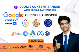 setup gdpr and ccpa compliant cookie consent banner with google consent mode v2