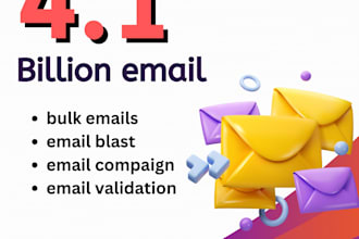 send 520 million bulk email blast, email marketing campaign to inbox and SMS