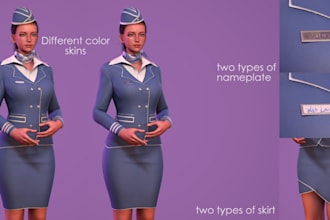 do 3d stylized character, realistic character design rigging and rendering