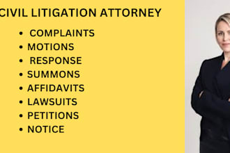 be your civil litigation lawyer and help you write complaints, lawsuits, motions