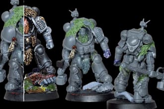 3d print and paint your figure model, diorama, miniature warhammer 40k to action