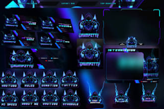 do stream animated overlay, twitch logo, stream panels emotes