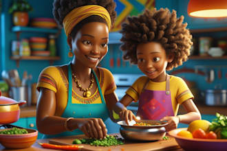 create 3d african american illustration for our children book
