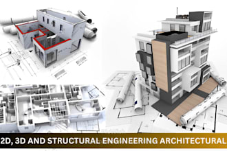 do 3d, 2d, modeling, rendering, floor plan, structure calculation, pe stamp