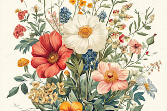 create a beautiful vintage botanical illustration