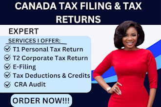 efile and do canada personal t1 and corporate t2 tax return, cpa tax