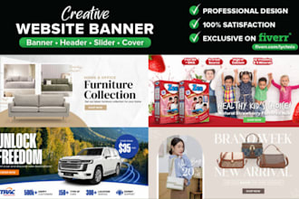 design website web banner ads for product or fashion ecommerce shopify or google