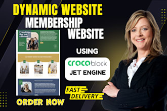 build dynamic website for training membership website with crocoblock jet engine