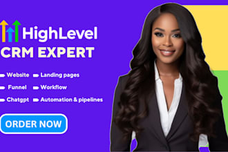 set up gohighlevel automation, sales funnel, landing page, and ghl course