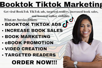 viral rank booktok tiktok ads, ebook marketing booktok tiktok video promotion