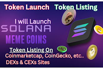 launch spl token, solana meme token, list on coingecko, cmc, dex, cex