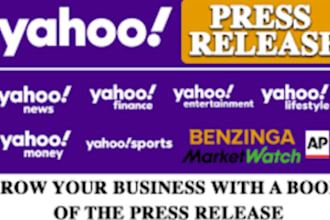 provide press release writing, distribution, and yahoo PR services
