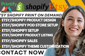 build a shopify website,shopify website with a printful printify print on demand