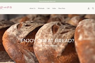build bakery shopify website cupcake cookies shopify store pastries food website