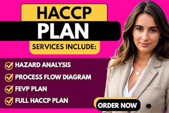 make full customized haccp or food safety plan, procedures and monitoring forms