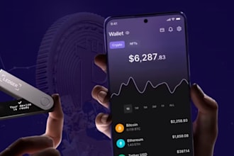 create crypto wallet apps, hardware wallets, defi, nft wallets, fintech app, UI