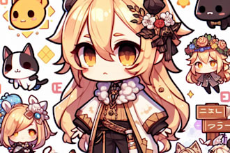 draw cute chibi animated emote twitch emote sub badges vtuber chibi style