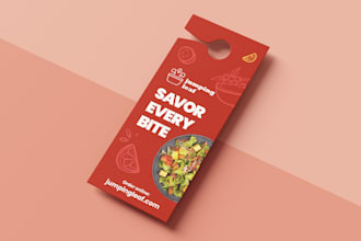 craft a custom door hanger design to promote your business or event