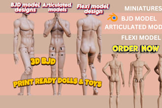 sculpt 3d bjd articulated models, miniatures, toys, dolls, action figures