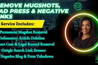 remove negative links, remove mugshots false bad news articles, unwanted content