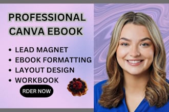 do canva ebook design, lead magnet, workbook, ebook formatting and layout design