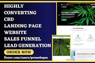 design cbd landing page cannabis website mlm sales funnel business leads ads
