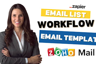 set up zoho crm segment workflow mailing list email template using zapier