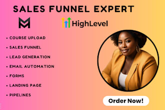 setup gohighlevel online course sales funnel mastermind business hub workflow