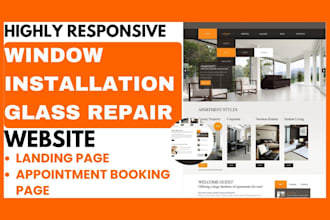 build highly responsive window installation landing page glass repair website